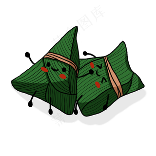 端午节彩色手绘卡通可爱粽子形象