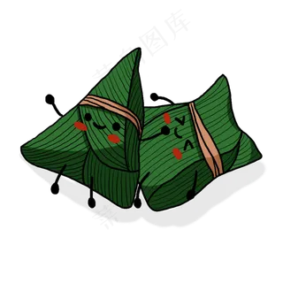 端午节彩色手绘卡通可爱粽子形象