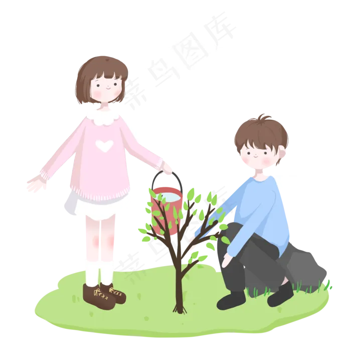 植树节大家一起栽种小树(2100X2100(DPI:300))psd模版下载
