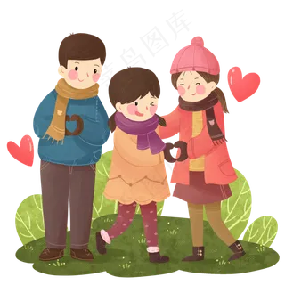 手绘卡通温馨感恩节插画