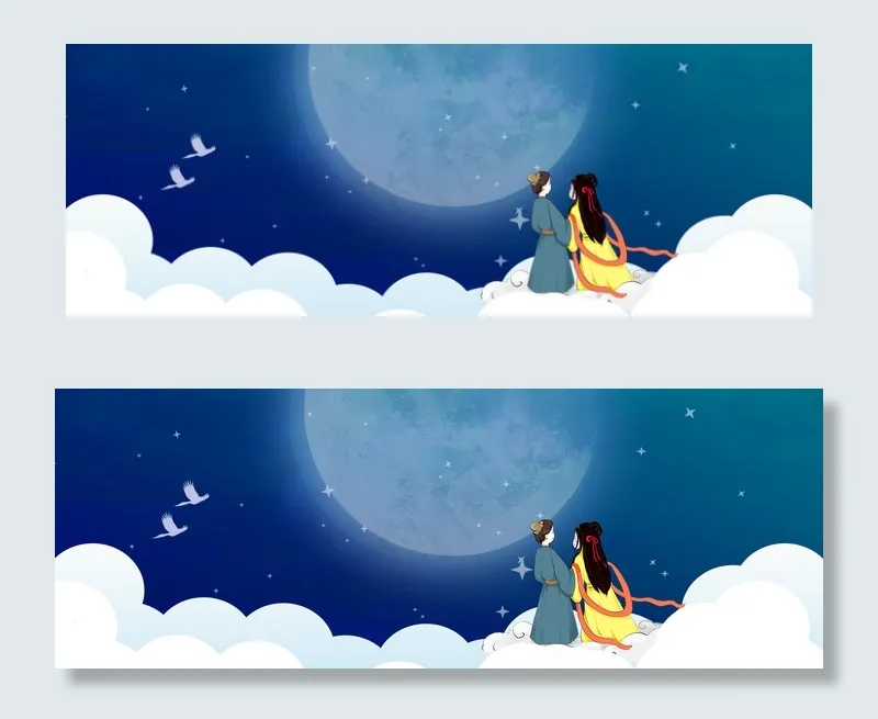 浪漫紫色渐变情人节七夕促销banner