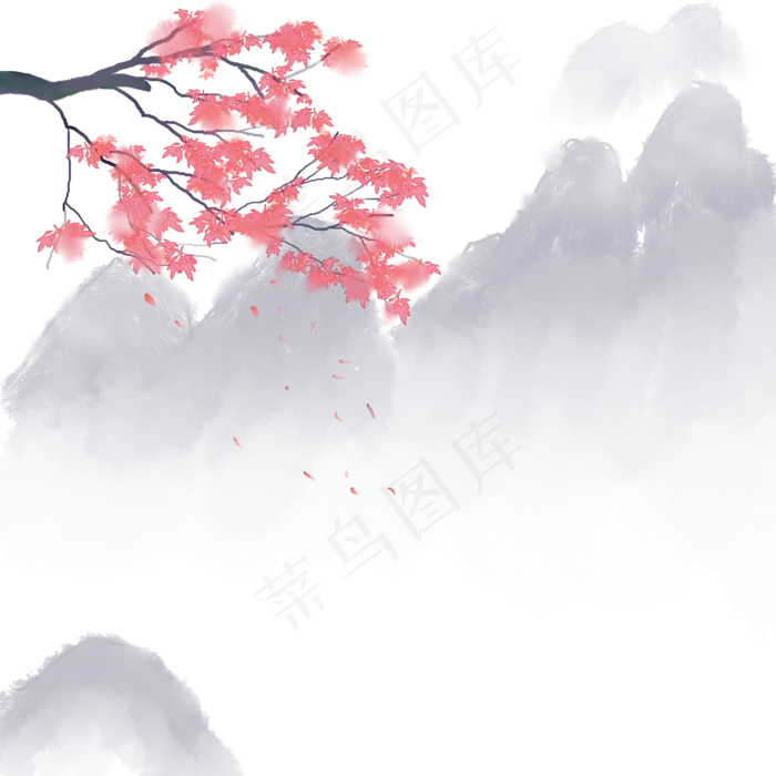 卡通手绘中国风山水(2000X2000(DPI:300))psd模版下载