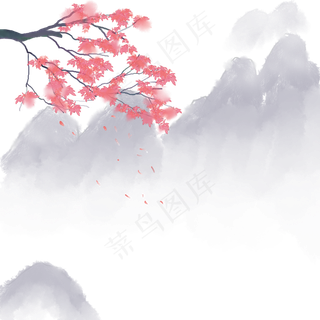 卡通手绘中国风山水