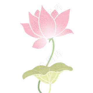 荷叶荷花设计图腾中国风