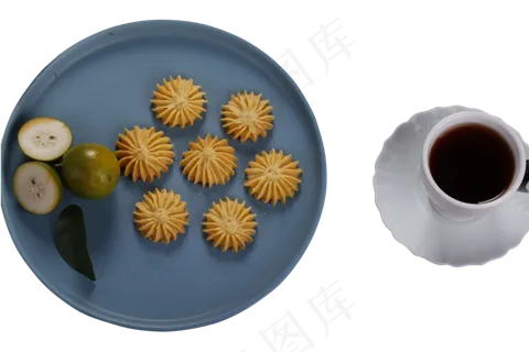 休闲食品咖啡盘子里的点心饼干水 休闲食品咖啡盘子里的点心饼干水