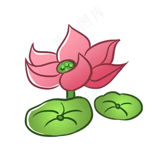 盛开的荷花池塘插图