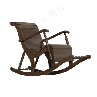 实木中式休闲摇椅,免抠元素