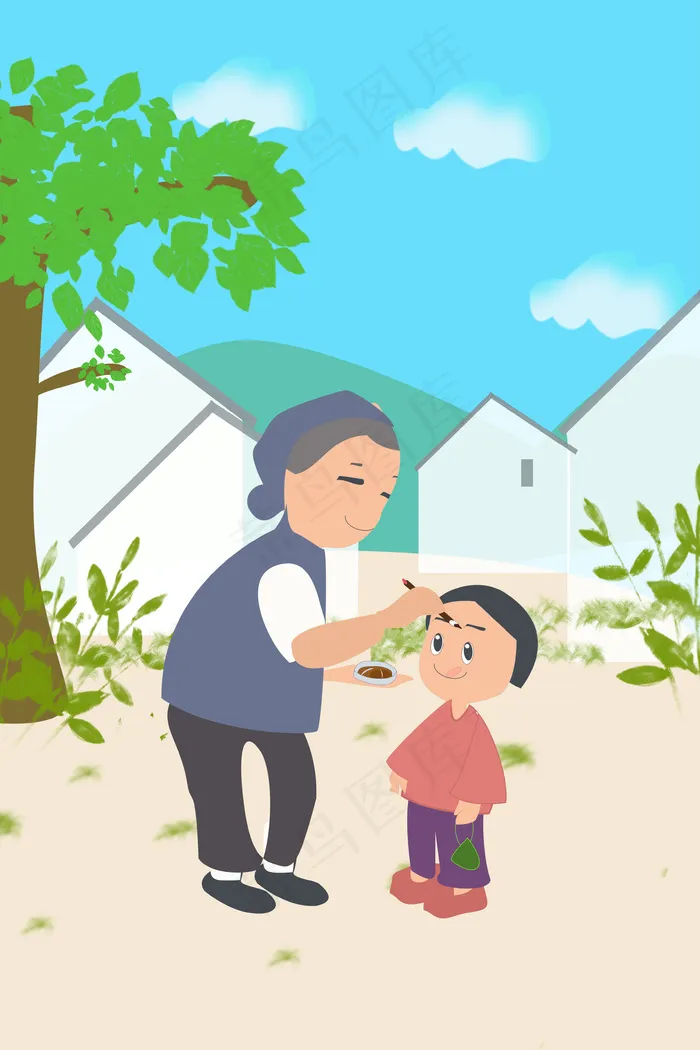 端午节给小孩画王(3545X5315(DPI:300))psd模版下载