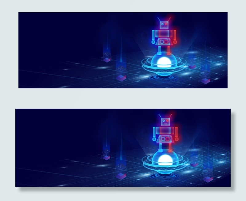 机器人光感透气banner背景