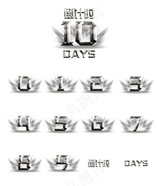 金属划痕数字倒计时套图