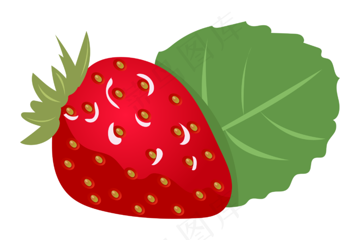 手绘诱人的草莓矢量免抠图