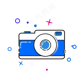 MBE风格小清新照相机,免抠元素