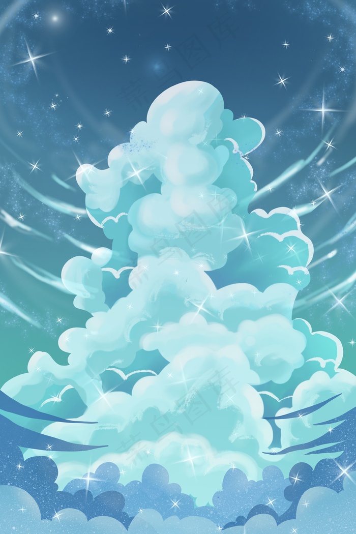 小清新治愈系星空白云