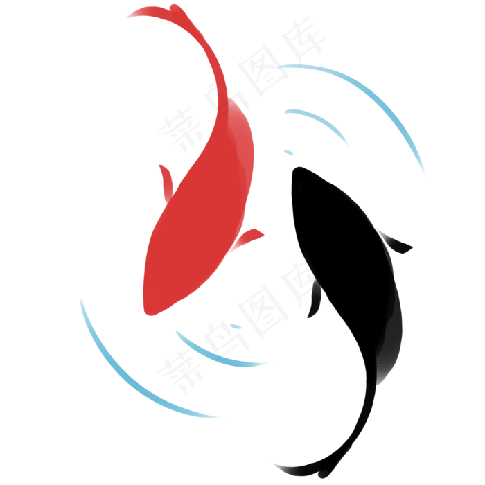 水彩风格手绘锦鲤