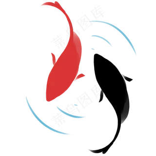 水彩风格手绘锦鲤