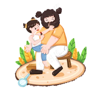 被女儿捉弄化妆的父亲