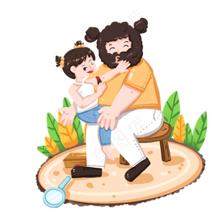 被女儿捉弄化妆的父亲