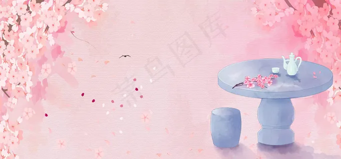 古风樱花古典酒文化