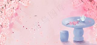 古风樱花古典酒文化