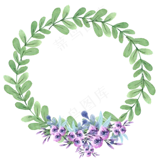 绿色叶子花朵边框