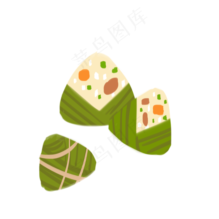 粽子节手绘插画元素