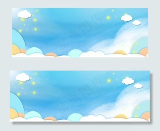 蓝色渐变夏季旅游清爽banner