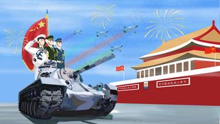 八一建军节海陆空军人坦克*红旗头图