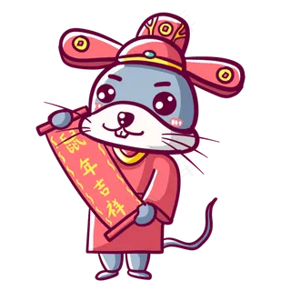 新春拜年鼠年形象,免抠元素
