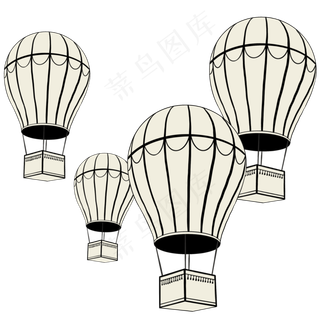 五四青年节白色热气球