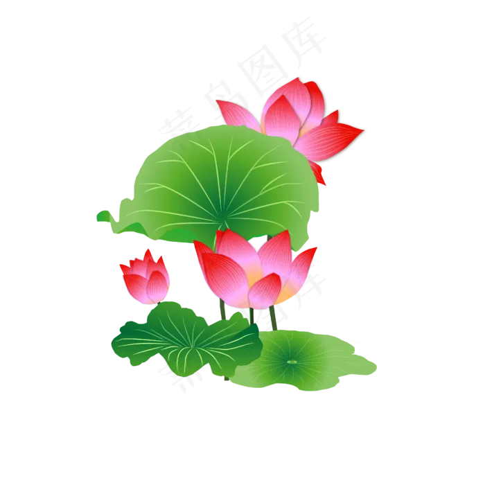 卡通粉色莲花免扣(4167*4167px 300 dpi )ai矢量模版下载
