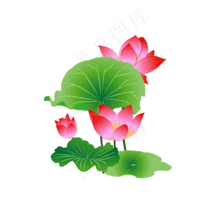 卡通粉色莲花免扣