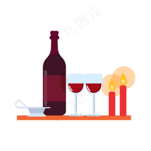 矢量手绘卡通红酒酒杯,免抠元素