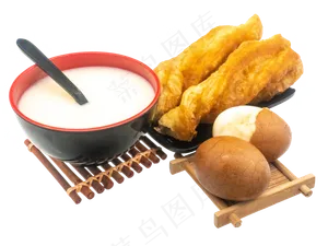 鸡蛋油条豆浆,免抠元素