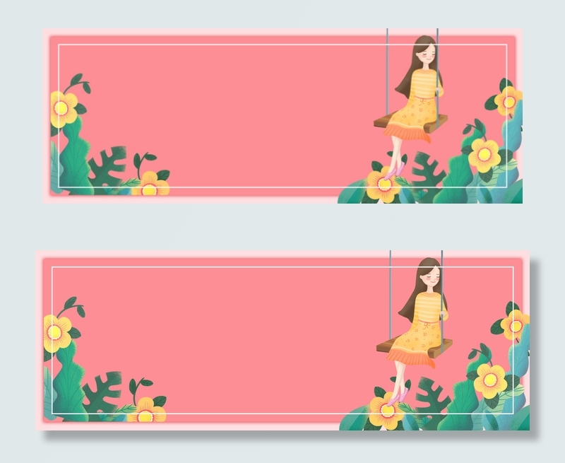 小清新女生节背景图