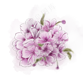 樱花唯美紫色花朵清新春天PNG,免抠元素