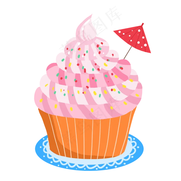 卡通冰激凌香甜蛋糕,免抠元素(2000X2000(DPI:300))psd模版下载