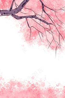 浪漫情人节粉色樱花树,免抠元素