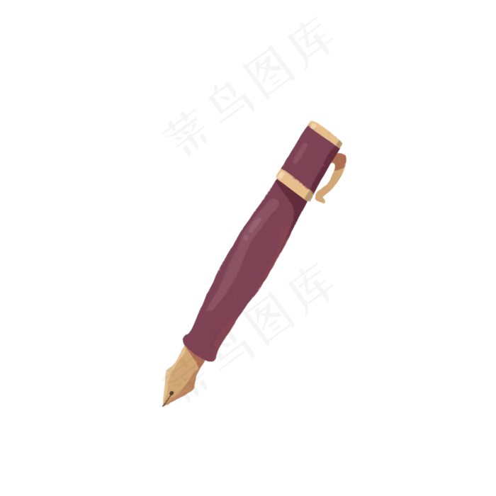 手绘复古卡通钢笔