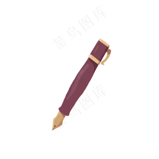 手绘复古卡通钢笔