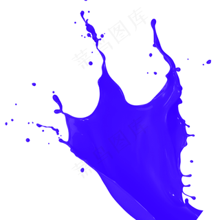 创意蓝色喷溅油漆