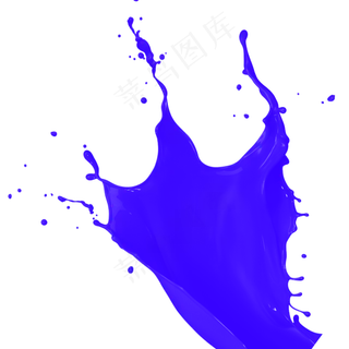 创意蓝色喷溅油漆