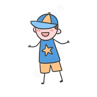 六一儿童节帽子男孩手绘可爱卡通