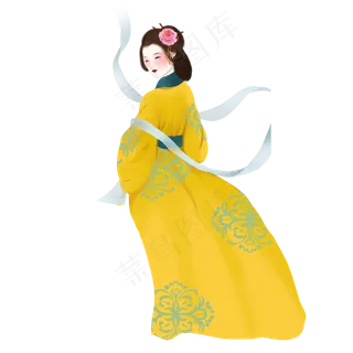 仕女图古风女子回眸素材