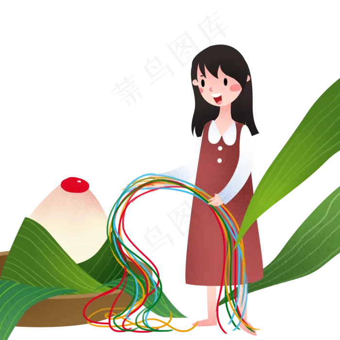 端午节拿着绳子的女孩(2000X2000(DPI:299))psd模版下载