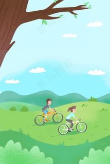 手绘可爱春季郊游