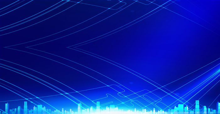 总结报告科技线条城市海报