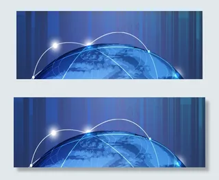 科技地球炫光蓝色banner