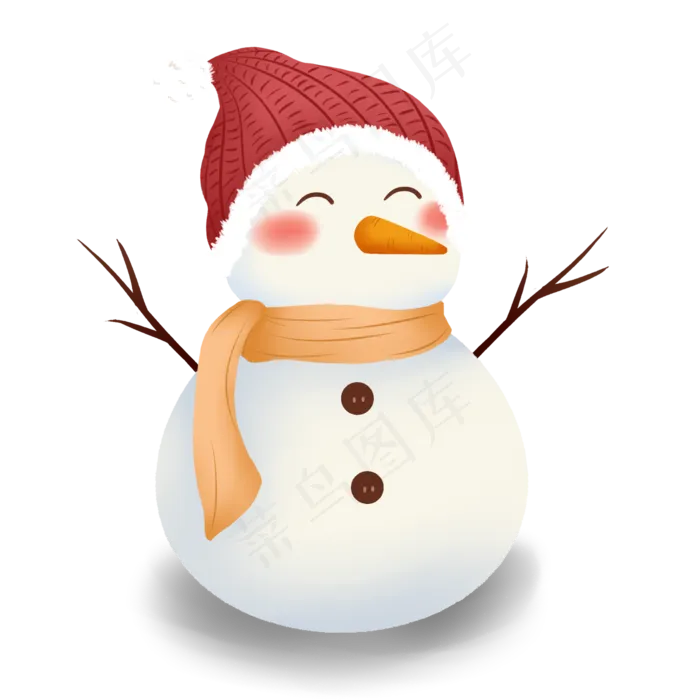 冬天可爱卡通雪人,免抠元素(1500*1500px 300 dpi )psd模版下载