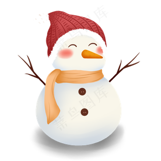 冬天可爱卡通雪人,免抠元素