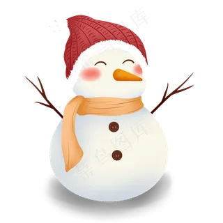 冬天可爱卡通雪人,免抠元素 冬天可爱卡通雪人,免抠元素